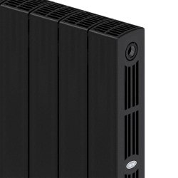 Биметаллический радиатор отопления Rifar Supremo 500 боковое подключение 6 секций антрацит