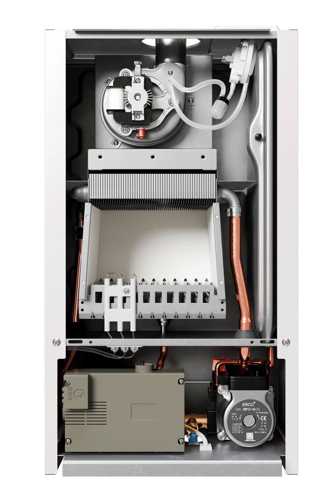 Настенный газовый котел E8 tempo GHD24V (белая стеклянная панель)