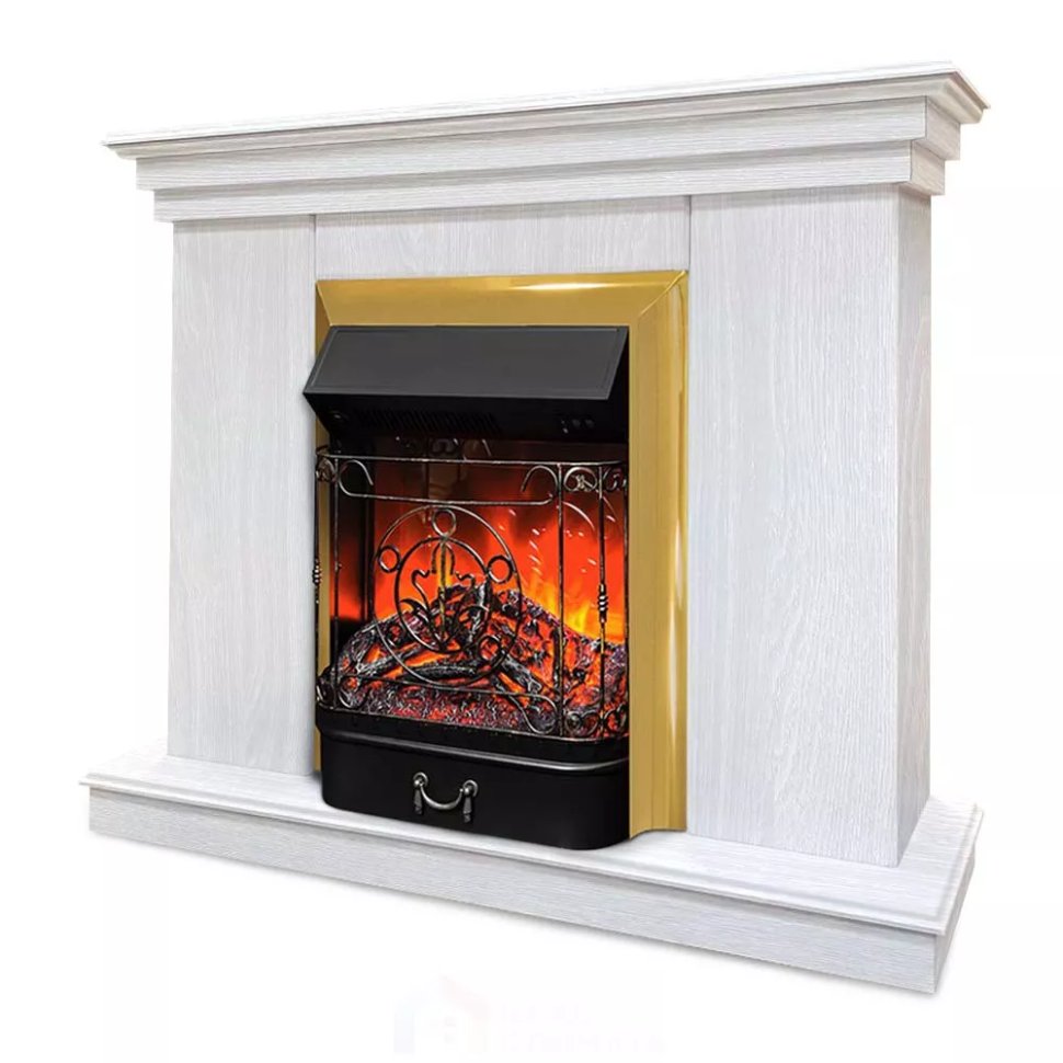 Каминокомплект Хорошие Камины Марс с очагом RealFlame Majestic Lux BR S белое дерево