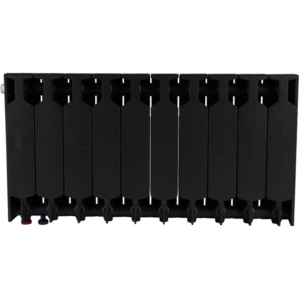 Биметаллический радиатор отопления Rifar Supremo Ventil SVR 350 10 секций нижнее правое подключение антрацит