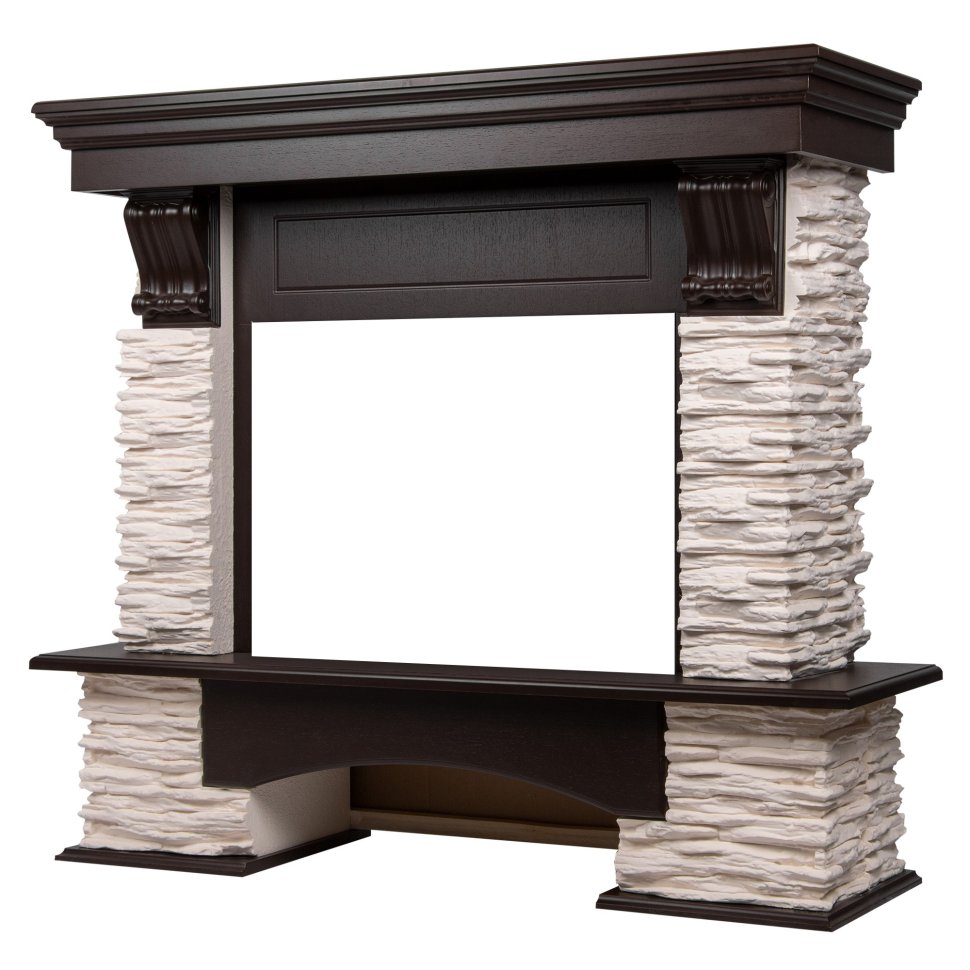 Портал Firelight Pietra Nuovo 25 сланец белый/шпон темный дуб