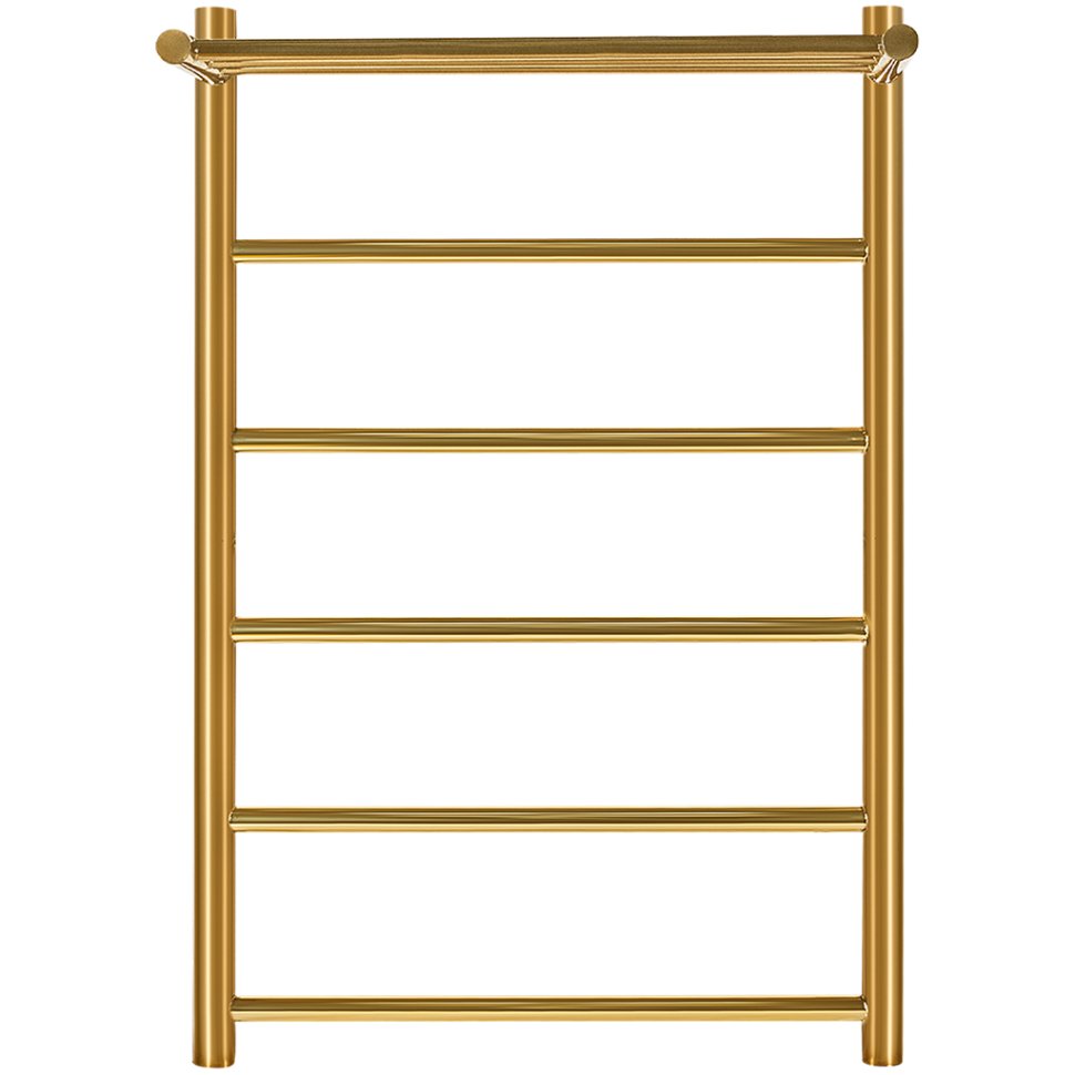 Электрический полотенцесушитель Stout Jazz Round 80*50 Золотой Хром 585 с полкой