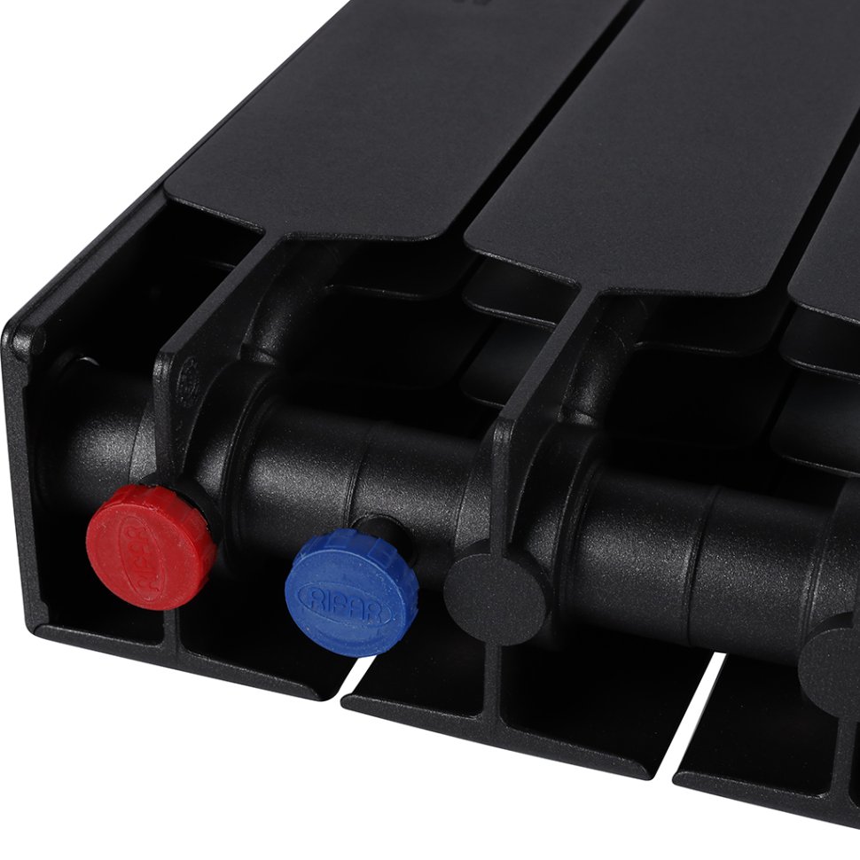 Биметаллический радиатор отопления Rifar Supremo Ventil SVR 350 12 секций нижнее правое подключение антрацит