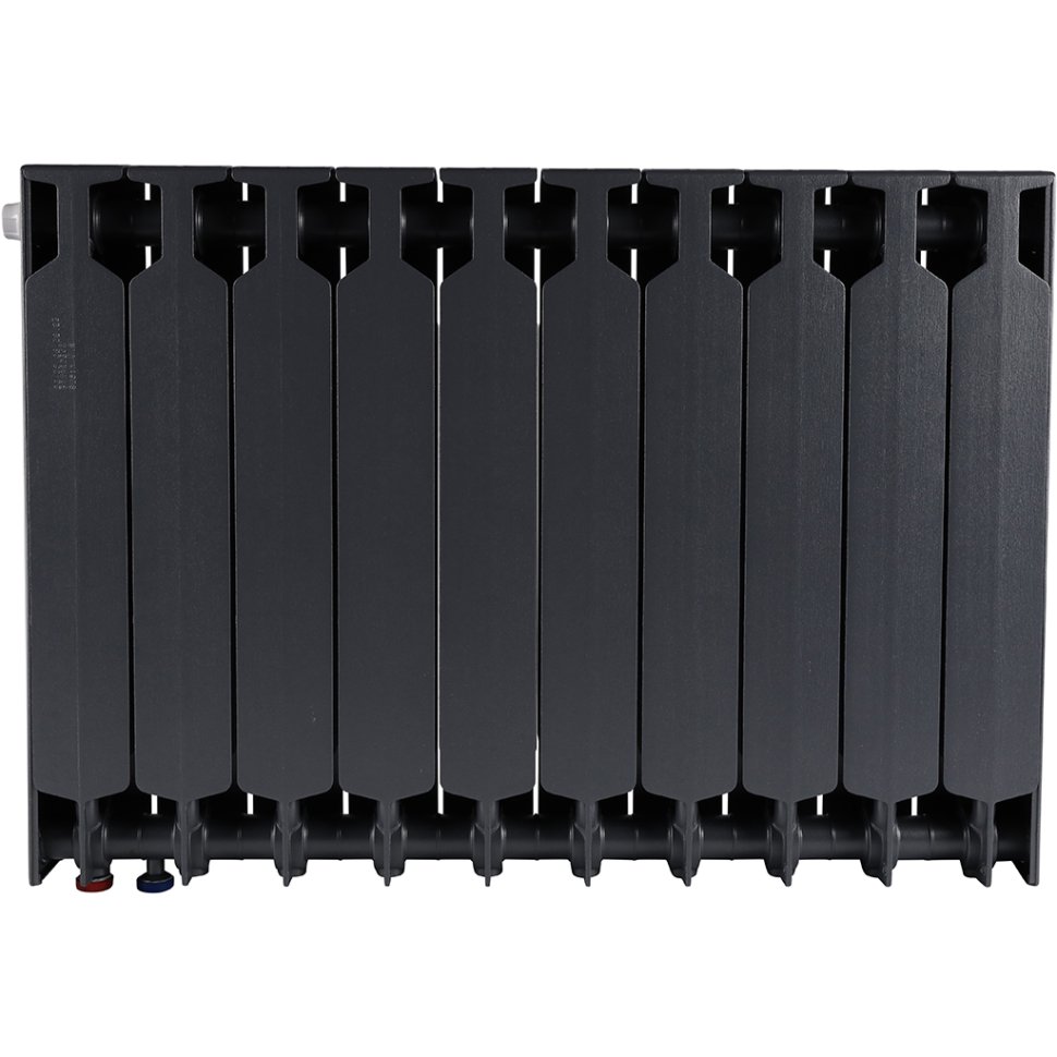 Биметаллический радиатор отопления Rifar Supremo Ventil SVR 500 10 секций нижнее правое подключение титан