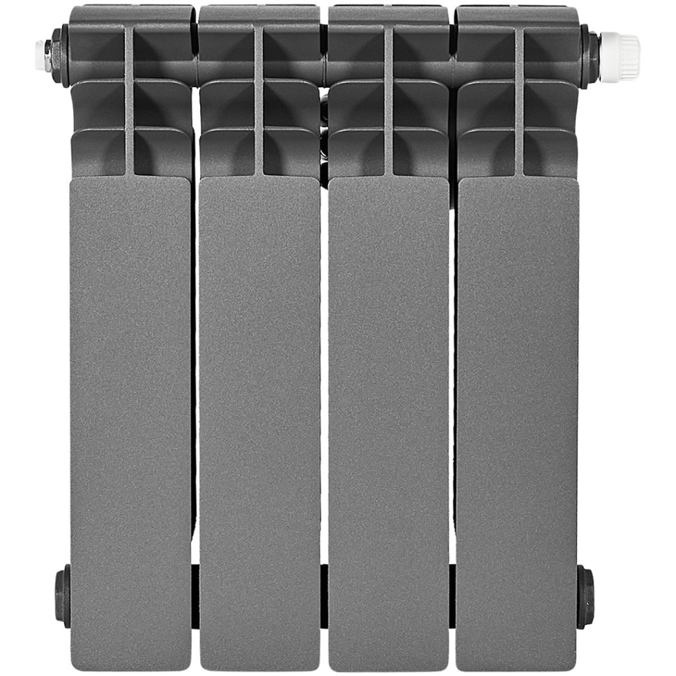 Биметаллический радиатор отопления Stout Titan Ventil 350 4 секции графит RAL 7024