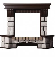 Портал Interflame Экстер темный дуб угловой под очаг Panoramic 25