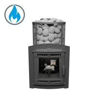 Печь банная PROMetall Атмосфера L сетка нержавейка с газовой горелкой