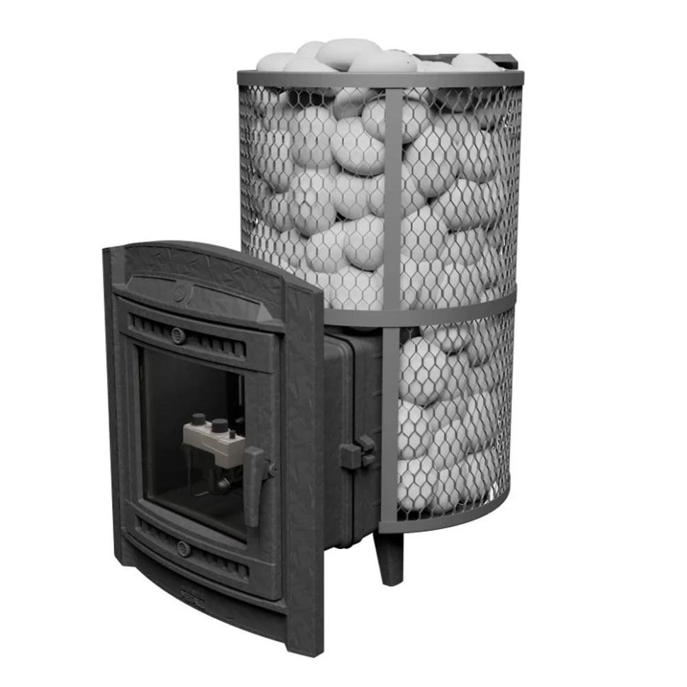 Печь банная PROMetall Атмосфера L сетка нержавейка с газовой горелкой