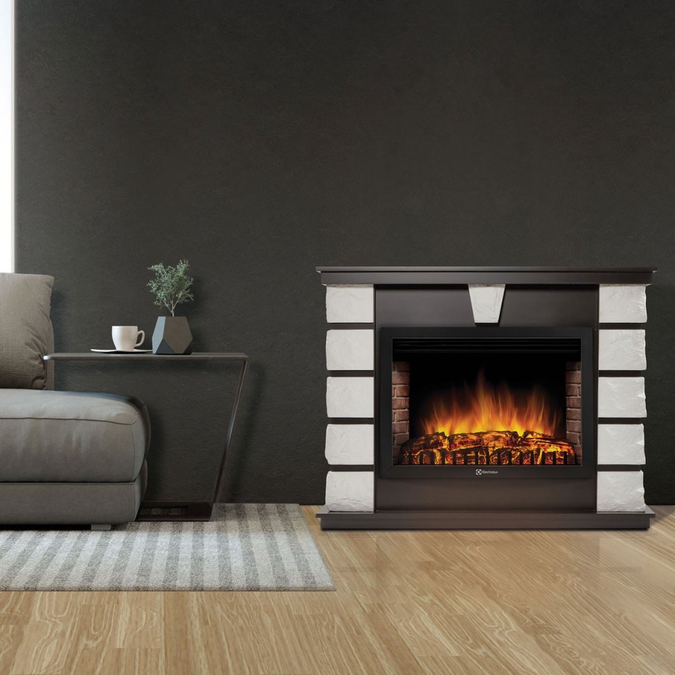 Каминокомплект Electrolux EFP/P-2520LS N портал Excalibur 25 камень белый