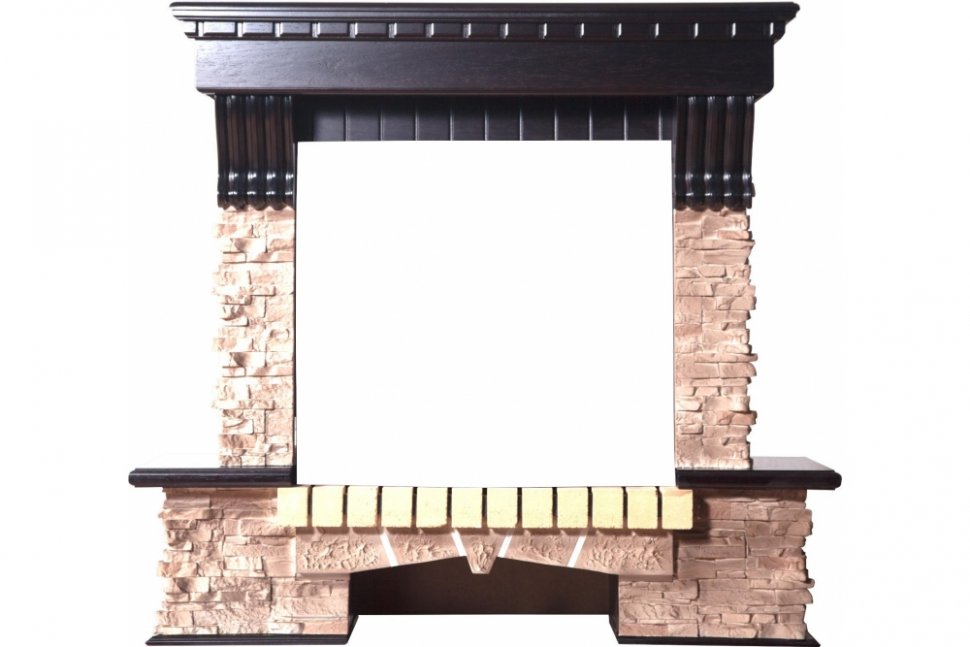 Портал Interflame Экстер Прованс темный дуб под очаг Panoramic 25