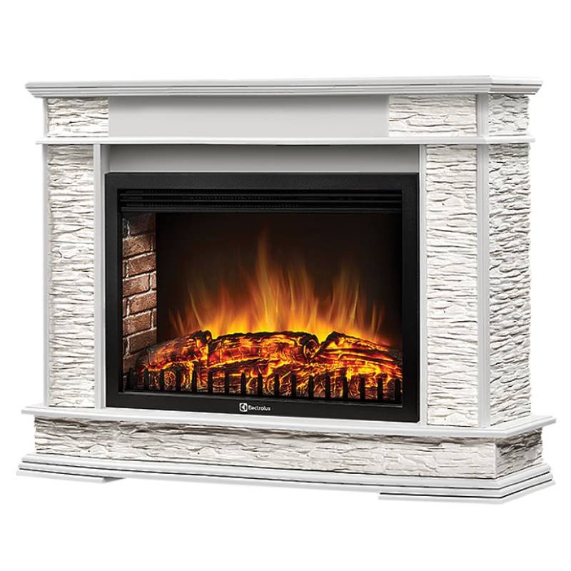 Каминокомплект Firelight Scala 30 с очагом Electrolux EFP/P-3020LS сланец скалистый белый/шпон белый дуб