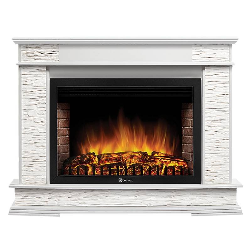 Каминокомплект Firelight Scala 30 с очагом Electrolux EFP/P-3020LS сланец скалистый белый/шпон белый дуб