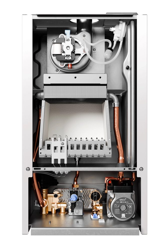 Настенный газовый котел E8 tempo GHD24W (белая стеклянная панель)