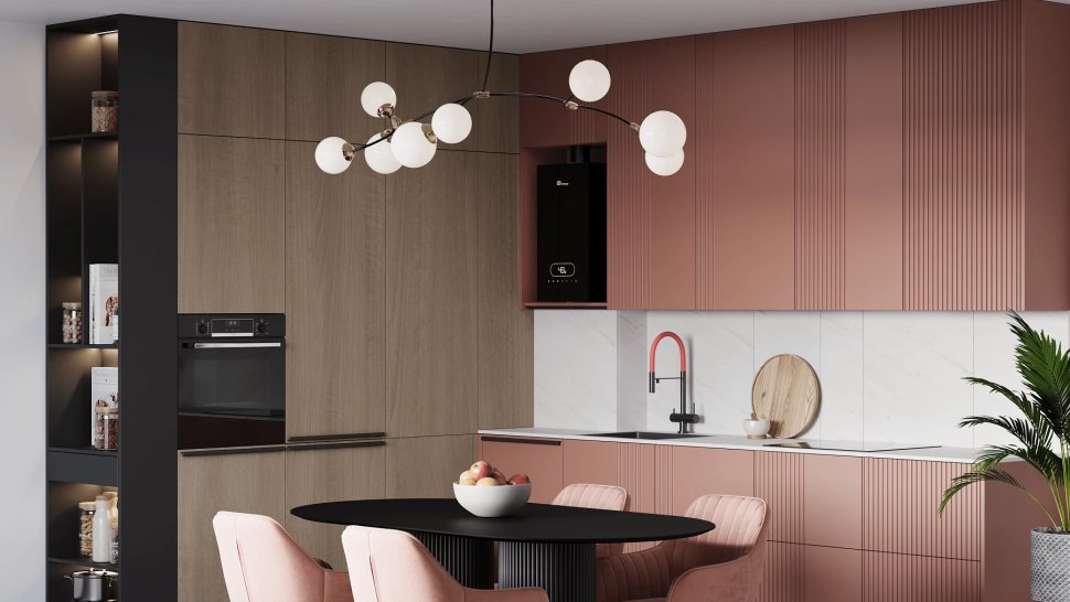 Настенный газовый котел E8 tempo GMC24W (черная стеклянная панель)