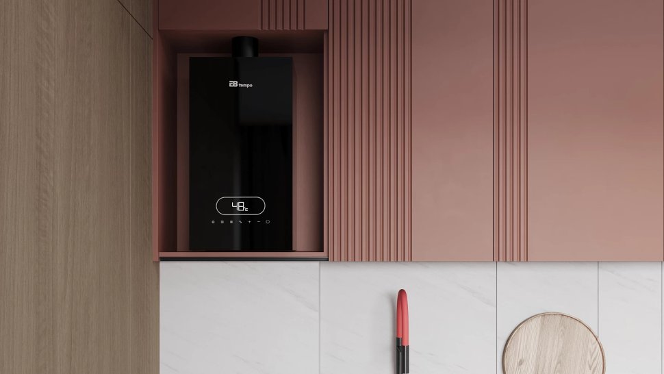 Настенный газовый котел E8 tempo GMC24W (черная стеклянная панель)