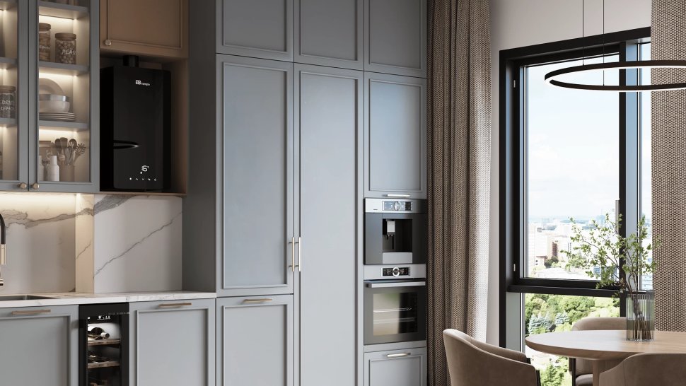 Настенный газовый котел E8 tempo GJA24W (черная стеклянная панель)