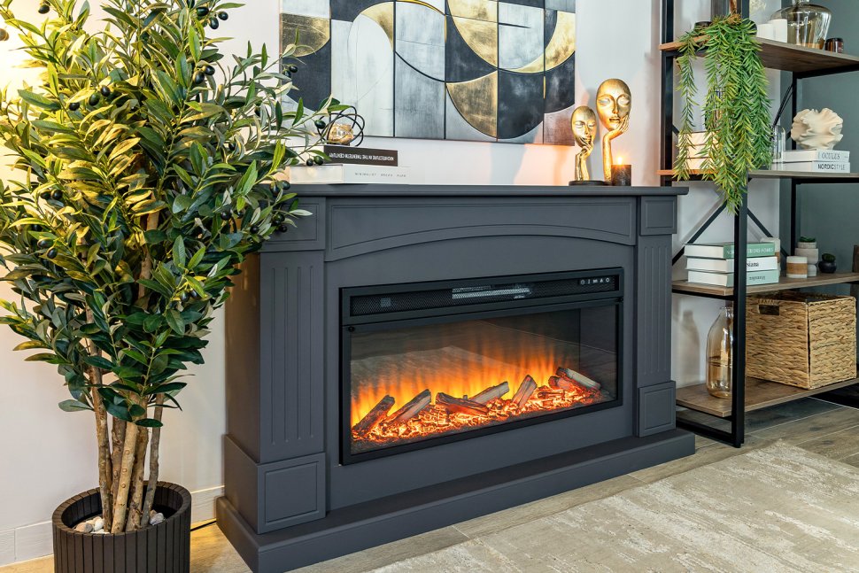 Каминокомплект Royal Flame Boston 42 SFT (Разборный) с очагом Vision 42 LOG LED серый графит