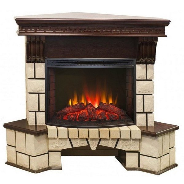 Каминокомплект RealFlame Stone Corner new 25/25,5 с очагом Evrika 25,5 LED