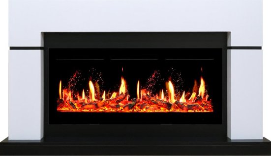 Каминокомплект Royal Flame Lindos с очагом 5D V-ART 40 белый с черным