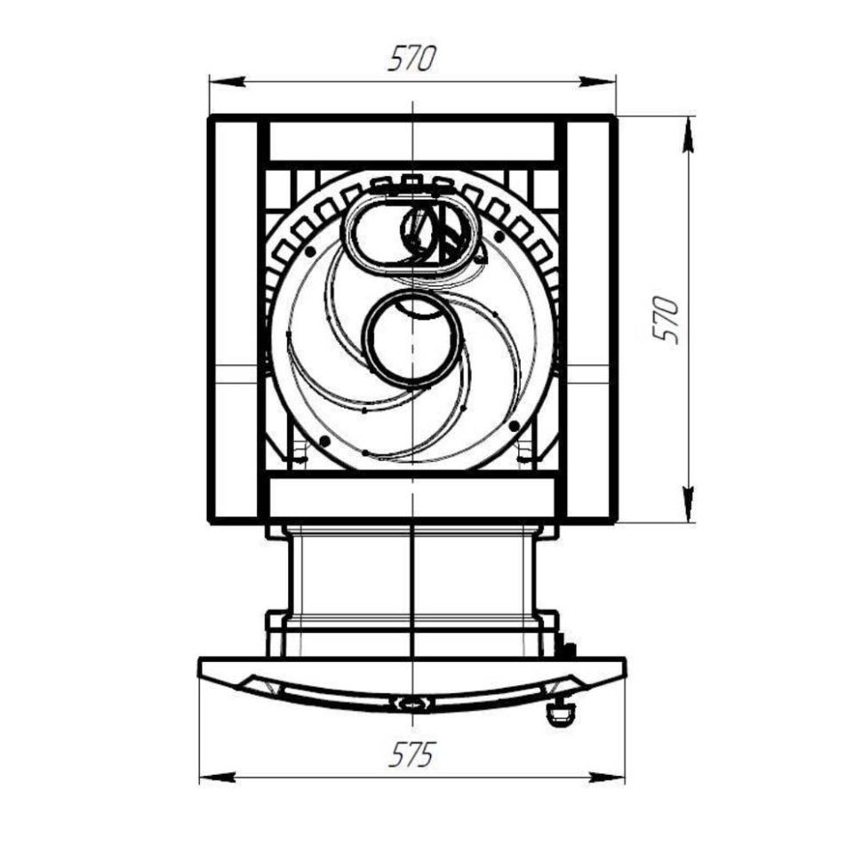 Печь банная PROMetall Атмосфера L в облицовке Пироксенит Элит+Корзина