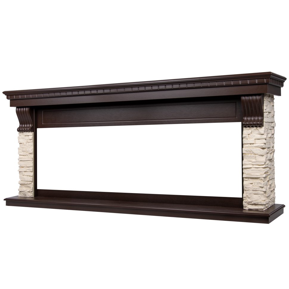 Портал Firelight Michigan 60 камень молочный/шпон темный дуб