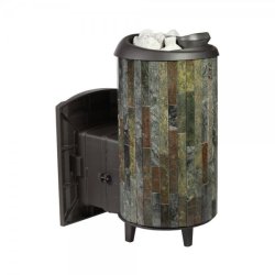 Печь банная PROMetall Атмосфера L в ламелях Жадеит наборный рисунок