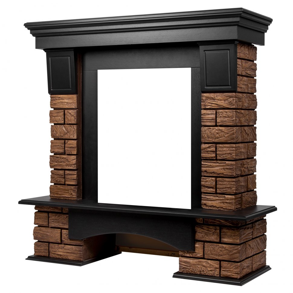 Портал Firelight Forte Wood Classic камень темный/шпон венге