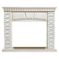 Портал Firelight Porto 30 камень белый/шпон беленый дуб