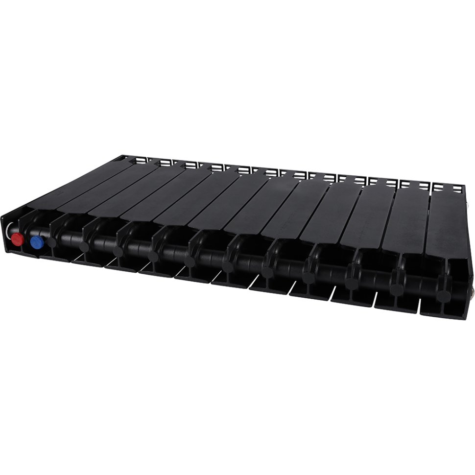 Биметаллический радиатор отопления Rifar Supremo Ventil SVR 500 12 секций нижнее правое подключение антрацит