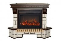 Каминокомплект RealFlame Stone Corner new 26 с очагом MoonBlaze LUX Black/Brass