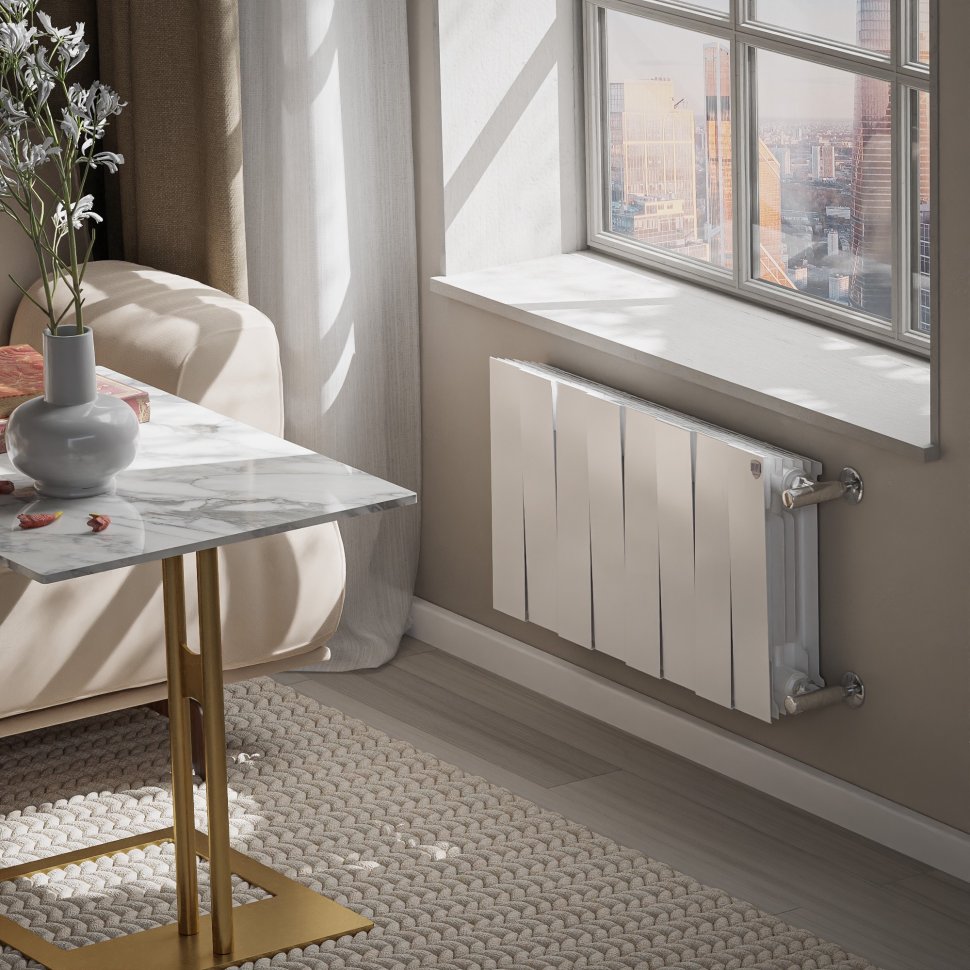 Биметаллический радиатор отопления Royal Thermo PianoForte 300 белый 8 секций