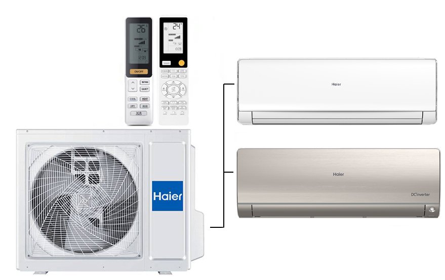 Мульти сплит-система на 2 комнаты 35+70 м2 Haier Lightera AS12NS6ERA-W+Flexis SM AS70S2SF2FA-G/3U70S2SR5FA c Wi-Fi модулем ESP32