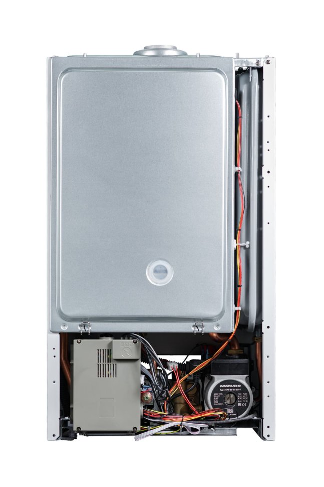 Настенный газовый котел MIZUDO MAESTRO GEM M24Т c шиной OpenTherm стеклянная панель белая