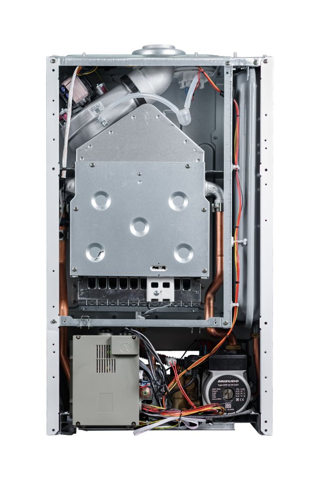 Настенный газовый котел MIZUDO MAESTRO GEM M24Т c шиной OpenTherm стеклянная панель белая