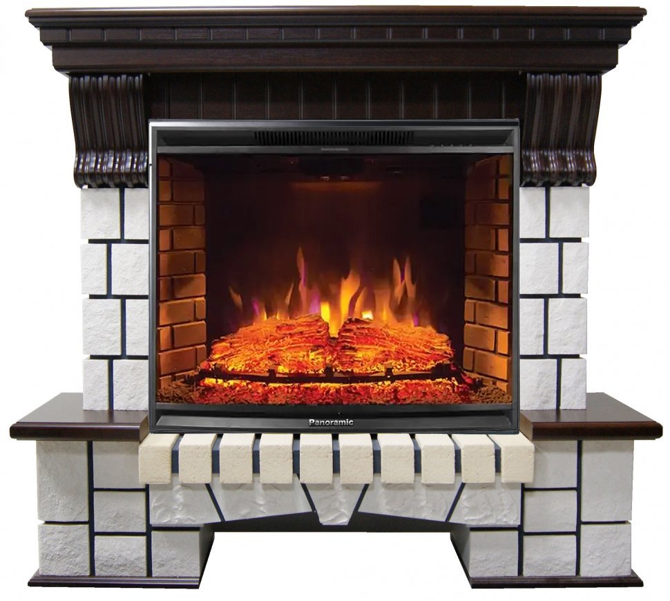 Каминокомплект Interflame Экстер темный дуб с очагом Panoramic 02 33 LED FX