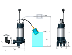 Погружной фекальный насос Unipump FEKACUT V1300DF