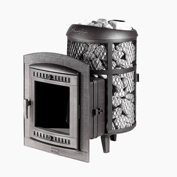 Печь банная PROMetall Атмосфера L комбинированная сетка-ламель Змеевик наборный