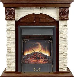 Каминокомплект Royal Flame Dublin (Разборный) с очагом Majestic FX Black орех каньон/сланец