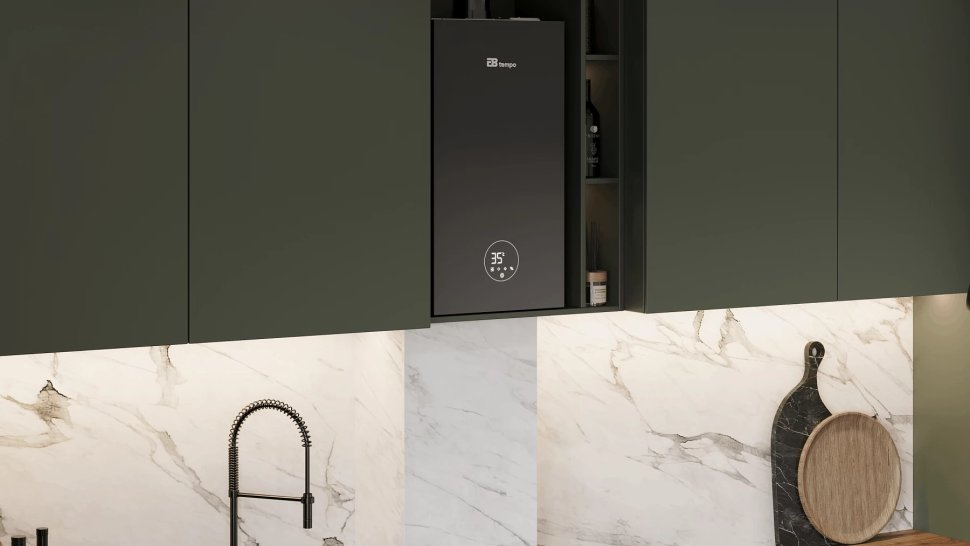 Настенный газовый котел E8 tempo GHA32V (стеклянная панель серый графит)