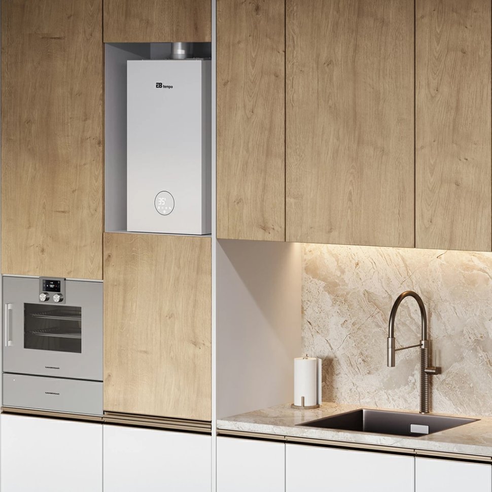 Настенный газовый котел E8 tempo GHD32V (белая стеклянная панель)