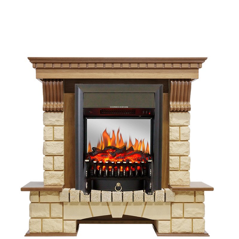 Каминокомплект Royal Flame Pierre Luxe шампань с очагом Fobos FX M Black