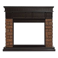 Портал Firelight Bricks Wood 30 камень темный/шпон венге