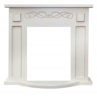 Портал Interflame Аспен белый с золотой патиной под классический очаг