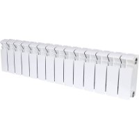 Биметаллический радиатор отопления Rifar Base 200 боковое подключение 14 секций белый RAL 9016
