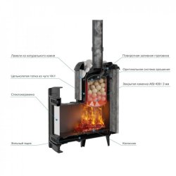 Печь банная PROMetall Атмосфера L Жадеит ламель+сетка с тоннелем