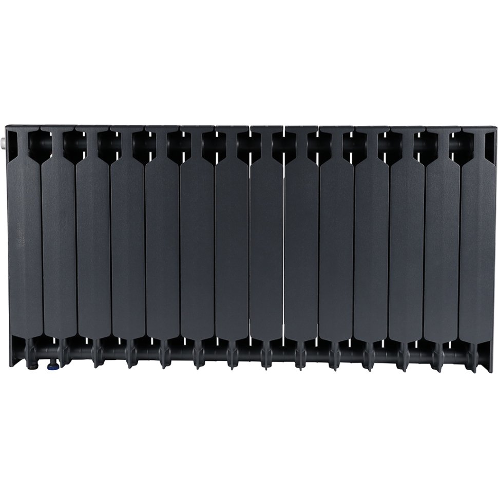 Биметаллический радиатор отопления Rifar Supremo Ventil SVR 500 нижнее правое подключение 14 секций титан