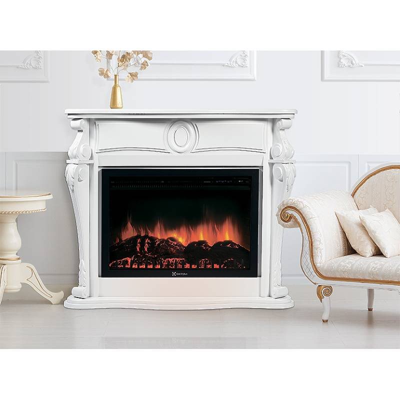 Каминокомплект Firelight Ovatio 30 с очагом Electrolux EFP/P-3020LS шпон белёный дуб