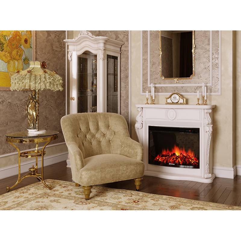 Каминокомплект Firelight Ovatio 30 с очагом Electrolux EFP/P-3020LS шпон белёный дуб