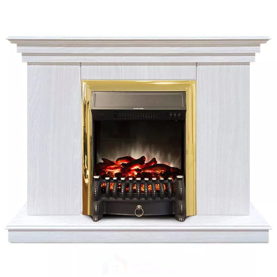 Каминокомплект Хорошие Камины Марс с очагом RealFlame Fobos Lux BR S белое дерево