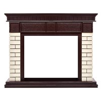 Портал Firelight Bricks 25 камень бежевый/шпон темный дуб